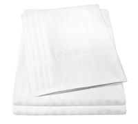 Sweet Home Collection 6 Piece Bed Sheets 1500 Thread Count Fine Microfiber Deep Pocket Set-Extra Pillow Cases, Value, California King, Dobby White
