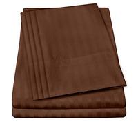 Sweet Home Collection 6 Piece Bed Sheets 1500 Thread Count Fine Microfiber Deep Pocket Set-Extra Pillow Cases, Value, California King, Dobby Coffee