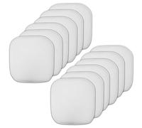 Sweet Home Collection Chair Cushion Memory Foam Pads Honeycomb Pattern Slip Non Skid Rubber Back Rounded Square 16" x 16" Seat Cover, White - 12 Pack