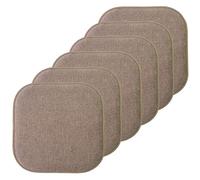 Sweet Home Collection Chair Cushion Memory Foam Pads Honeycomb Pattern Slip Non Skid Rubber Back Rounded Square 16" x 16" Seat Cover, Alexis Chocolate - 6 Pack
