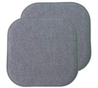 Sweet Home Collection Chair Cushion Memory Foam Pads Honeycomb Pattern Slip Non Skid Rubber Back Rounded Square 16" x 16" Seat Cover, Alexis Blue/Gray - 2 Pack