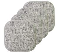 Sweet Home Collection Chair Cushion Memory Foam Pads Honeycomb Pattern Slip Non Skid Rubber Back Rounded Square 16" x 16" Seat Cover, Broadway Black/White - 4 Pack