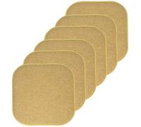 Sweet Home Collection Chair Cushion Memory Foam Pads Honeycomb Pattern Slip Non Skid Rubber Back Rounded Square 16" x 16" Seat Cover, Alexis Gold - 6 Pack