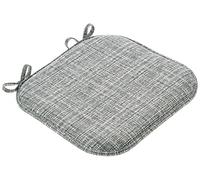 Sweet Home Collection Chair Cushion Memory Foam Pads with Ties Honeycomb Pattern Slip Non Skid Rubber Back Rounded Square 16" x 16" Seat Cover, 4 Pack, Aria Multi Gray