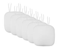 Sweet Home Collection Chair Cushion Memory Foam Pads with Ties Honeycomb Pattern Slip Non Skid Rubber Back Rounded Square 16" x 16" Seat Cover, 6 Pack, White 6 Pack