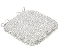 Sweet Home Collection Chair Cushion Memory Foam Pads with Ties Honeycomb Pattern Slip Non Skid Rubber Back Rounded Square 16" x 16" Seat Cover, 4 Pack, Aria Silver/Cream