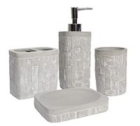 Sweet Home Collection Contemporary Decorative Beautiful Designs Bath Shower Tub Décor, Resin, Avalon, 4 Piece Set