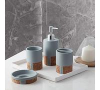 Sweet Home Collection Decorative Beautiful Designs Bath Décor, Resin, Moderno, 4 Piece Set