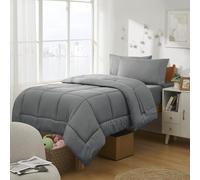 Sweet Home Collection Dorm Room Essentials College Bedding Comforter Set 5 Piece Twin XL Size Bed in a Bag for College Students Boys and Girls, Twin, Gray