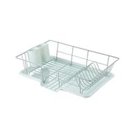 Sweet Home Collection Drying and Storage-Includes Cutlery Holder and Drainboard-Maximize Countertop Space, Metal Plastic, Mint