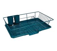 Sweet Home Collection Drying and Storage-Includes Cutlery Holder and Drainboard-Maximize Countertop Space, Metal Plastic, Teal