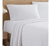 Sweet Home Collection Flannel Sheets Warm and Cozy Deep Pocket Breathable All Season Bedding Set with Fitted, Flat and Pillowcases, Queen, White