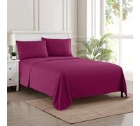 Sweet Home Collection Luxury Bedding Set with Flat, Fitted Sheet, 2 Pillow Cases, Microfiber, Berry, Twin