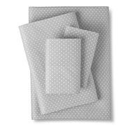 Sweet Home Collection Luxury Bedding Set with Flat, Fitted Sheet, 2 Pillow Cases, Microfiber, Dot Gray, King