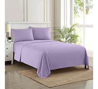 Sweet Home Collection Luxury Bedding Set with Flat, Fitted Sheet, 2 Pillow Cases, Microfiber, Lavender, King