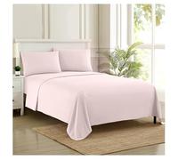 Sweet Home Collection Luxury Bedding Set with Flat, Fitted Sheet, 2 Pillow Cases, Microfiber, Pale Pink, Twin XL