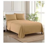 Sweet Home Collection Luxury Bedding Set with Flat, Fitted Sheet, 2 Pillow Cases, Microfiber, Taupe, King