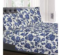 Sweet Home Collection Luxury Bedding Set with Flat, Fitted Sheet, 2 Pillow Cases, Microfiber, Tuscany, California King