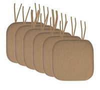 Sweet Home Collection Non Skid Rubber Back Rounded Square 16" x 16" Seat Cover, Polyurethane Memory Foam, Taupe, 6 Count (Pack of 1)