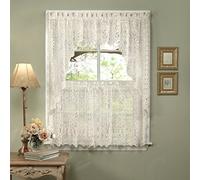 Sweet Home Collection Panels Sheer Rod Pocket Unique Styles and Prints, Polyester, Hopewell Cream, 38" W x 60" L (Pack of 5)