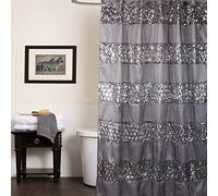 Sweet Home Collection - SINATRA-SC Popular Bath Collection Bathroom Shower Curtain, 0, Sinatra Silver