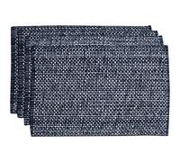 Sweet Home Collection Trends Two Tone 100% Cotton Woven Placemat (4 Pack), 13" x 19", Navy