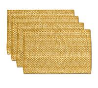 Sweet Home Collection Trends Two Tone 100% Cotton Woven Placemat (4 Pack), 13" x 19", Orange