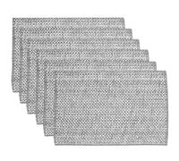 Sweet Home Collection Trends Two Tone 100% Cotton Woven Placemat (6 Pack), 13" x 19", Gray