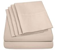 Sweet Home Collection Twin XL Size Bed Sheets - 4 Piece 1500 Thread Count Fine Brushed Microfiber Deep Pocket Twin X-Large Sheet Set Bedding - 1 EXTRA PILLOW CASES, GREAT VALUE, Twin XL, Beige