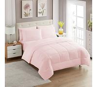 Sweet Home Collection Ultra Soft Down Alternative Set & Luxurious Bed Sheets, Fine Double Brushed Microfiber, Pale Pink, Queen