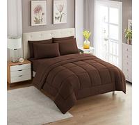 Sweet Home Collection Ultra Soft Down Alternative Set & Luxurious Bed Sheets, Microfiber, Brown, Twin XL