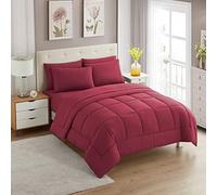 Sweet Home Collection Ultra Soft Down Alternative Set & Luxurious Bed Sheets, Microfiber, Burgundy, Twin