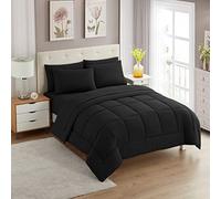 Sweet Home Collection Ultra Soft Down Alternative Set & Luxurious Bed Sheets, Polyester, Black, King