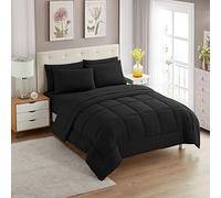 Sweet Home Collection Ultra Soft Down Alternative Set & Luxurious Bed Sheets, Polyester, Black, Twin XL
