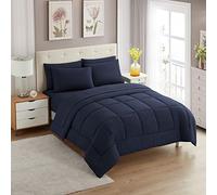 Sweet Home Collection Ultra Soft Down Alternative Set & Luxurious Bed Sheets, Polyester, Navy, Twin XL