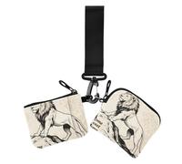 Sweet Home Lion Animal Gray Women's Card Cases Change Holder Slim Portable Card Organizer Purse with Wristlet Strap for Lady 2 Pcs