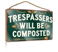 Sweet Home Mat Trespassers Will Be Composted. Bar Decor for Home Pool Decor(15X28CM)