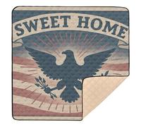 Sweet Home Vintage Poster Soft Padded Baby Play Mat for Floor Portable Padded Play Mat for Babies Infants Toddlers, 50'' x 50''