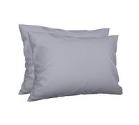 Sweet home WORLD 100% Cotton Premium Jersey Pillowcase 40 x 60 cm, Pack of 2 Cushion Covers, Super Soft 150 g/m², Pillow Slip, Grey