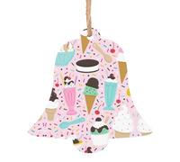 Sweet Ice Cream 6pcs Wooden Christmas Tree Decorations Xmas Hanging Ornament Home Decor Gift Craft Diy Kid