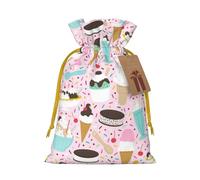 Sweet Ice Cream Christmas Drawstring Sack Gift Bag, Lightweight And Cute In Design