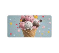 Sweet Ice Cream Desk Mat Non-Slip Office Desk Mat 23.6" X 11.8" Large Mouse Pad with Rubber Base Waterproof Desk Writing Pad for Office and Home
