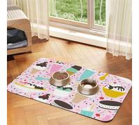 Sweet Ice Cream Durable Pet Absorbent Tablecloth Non-Slip Dining Pad For Dog Cat Food Water Bowls Feeder Mat