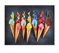 Sweet Ice Cream Flavors Like Chocolate, Lemon, Lime, Almond, Strawberry, Vanilla，Jigsaw Puzzle Adults Kids Children's Educational Toy Personalized Gift（50x70cm）-X44