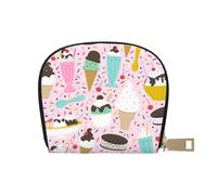 Sweet Ice Cream Leather Semi-Circular Card Bag, Compact and Convenient, Easy to Store