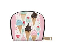 Sweet Ice Cream Leather Semi-Circular Card Bag, Compact and Convenient, Easy to Store