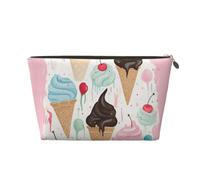 Sweet Ice Cream Leather Travel Wash Bag, Stylish and Durable, Easy to Carry