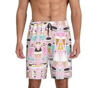 Sweet Ice Cream Men'S Soft Sleep Shorts, Comfy Lounge Sleeping Shorts Pants Breathable Summer Sleepwear