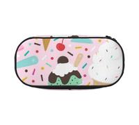 Sweet Ice Cream Print Pencil Pouch for Kids Fun Pencil Case Pouch for Girls Large Pen Case with Zipper, Portable Pencil Bag Holder for School Sudent Teacher Stationery