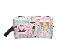 Sweet Ice Cream Print Travel Grooming Storage Bag, Reusable Makeup Storage Organizer, Bathroom Supplies